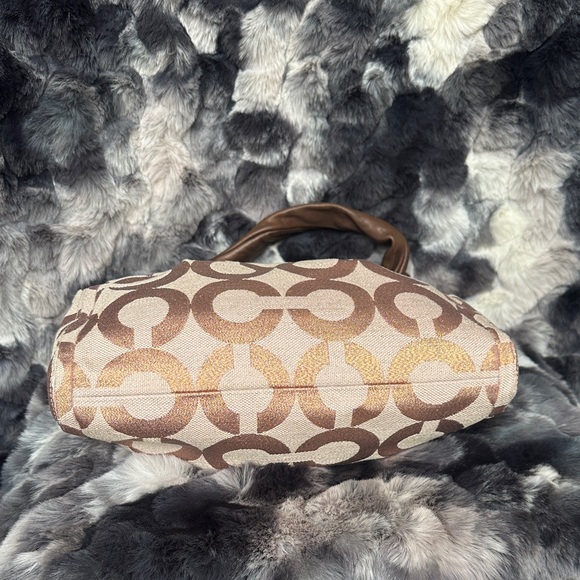 Coach 13511 Signature Rose Gold Op Art Jacquard Fabric Purse - Picture 3 of 13